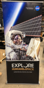 Roll up Banner Explore Humans in Space (silver)