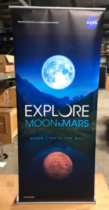 Roll up Banner Explore Moon to Mars (silver)